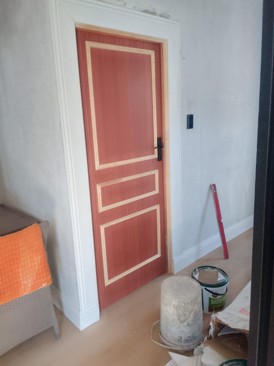 Door fitting in progress